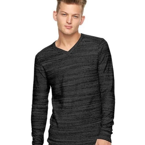 Rock‎ & Republic Mens Marled Knit Pullover Sweater Grey/Black Sz L